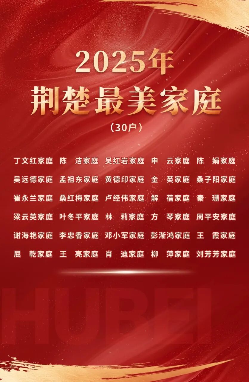 全省仅30户！丹江口一家庭荣登“荆楚最美家庭”榜单